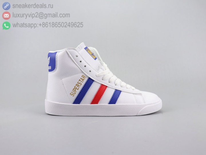 ADIDAS SUPERSTAR OUTDOOR HIGH CLASSIC WHITE LEATHER UNISEX SKATE SHOES